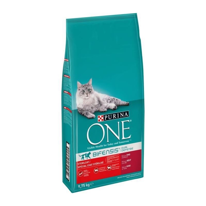 PURINA ONE Croquettes Bifensis - Aliment complet pour chats adultes - 9,75 kg