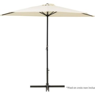 Demi-parasol - 266 x 135 x H.238 cm - Avec manivelle - Structure acier