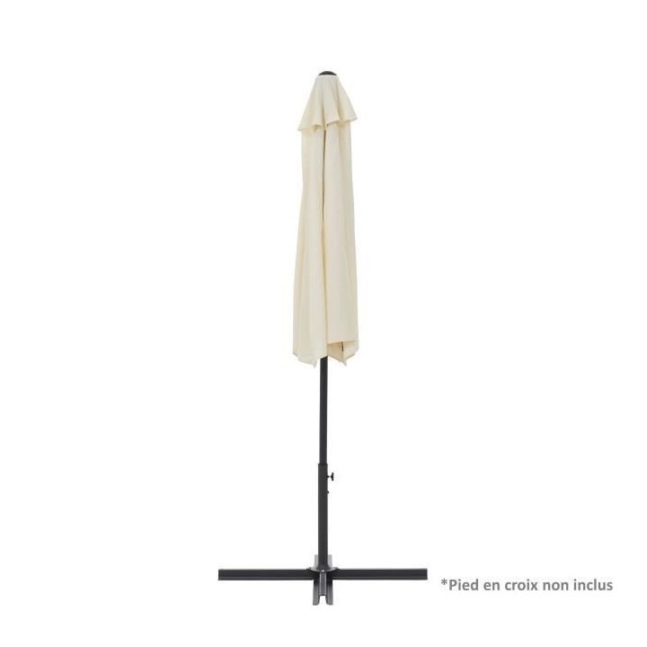 Demi-parasol - 266 x 135 x H.238 cm - Avec manivelle - Structure acier