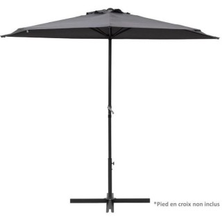 Demi-parasol - 266 x 135 x H.238 cm - Avec manivelle - Structure acier