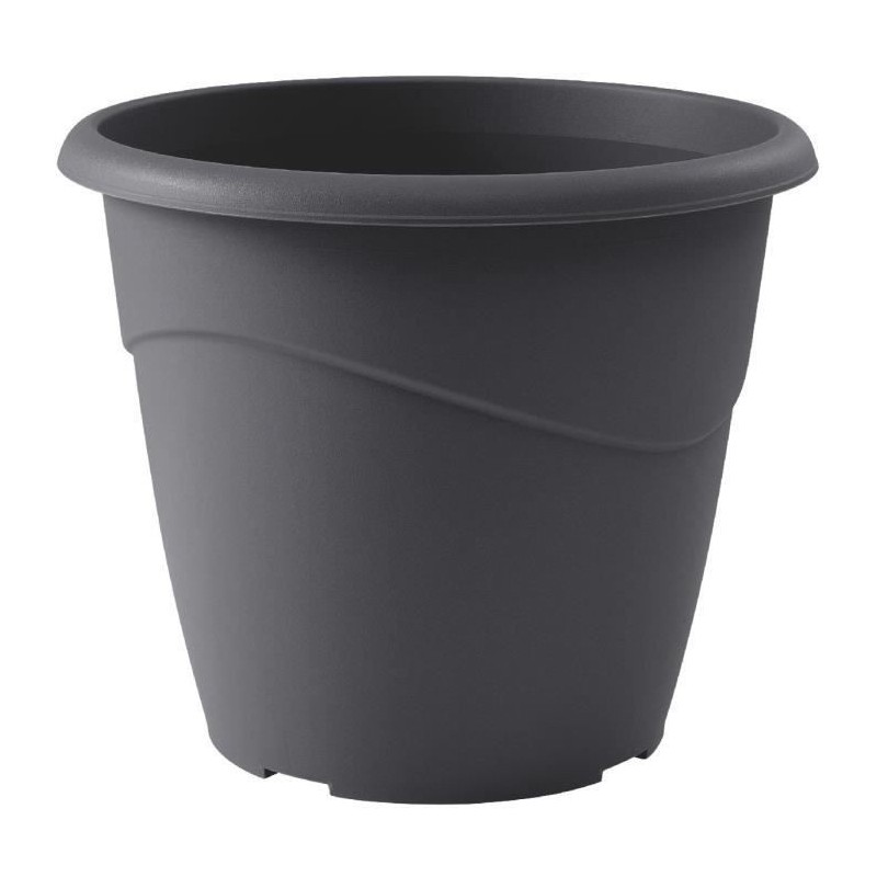 EDA Pot de fleur rond non percé Marina - Ø 40 x H 33,7 cm - 23 L - Gris anthracite