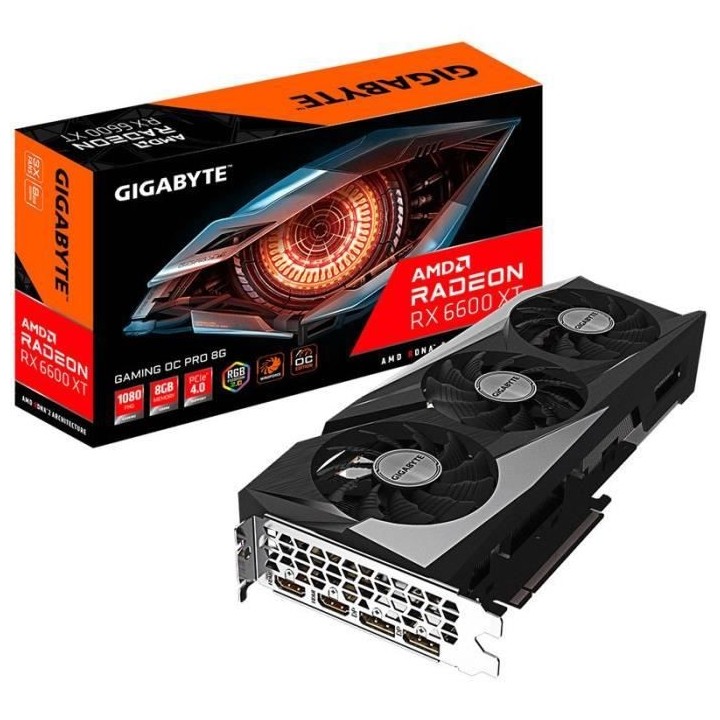 GIGABYTE Radeon - Carte Graphique RX 6600 XT Gaming OC - 8Go (GV-R66XT