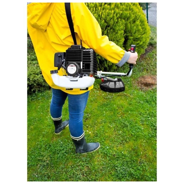 RACING Débroussailleuse thermique avec tete double fil et lame 3 dent