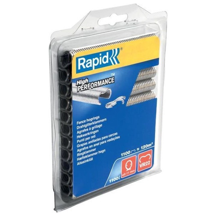 Agrafe a grillage VR22 Rapid Agraf - Galvanisées - 1100 agrafes