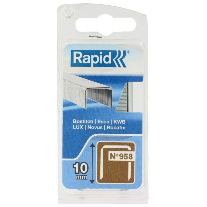 RAPID Agrafes galvanisées - Fil fin - N°958/10 mm