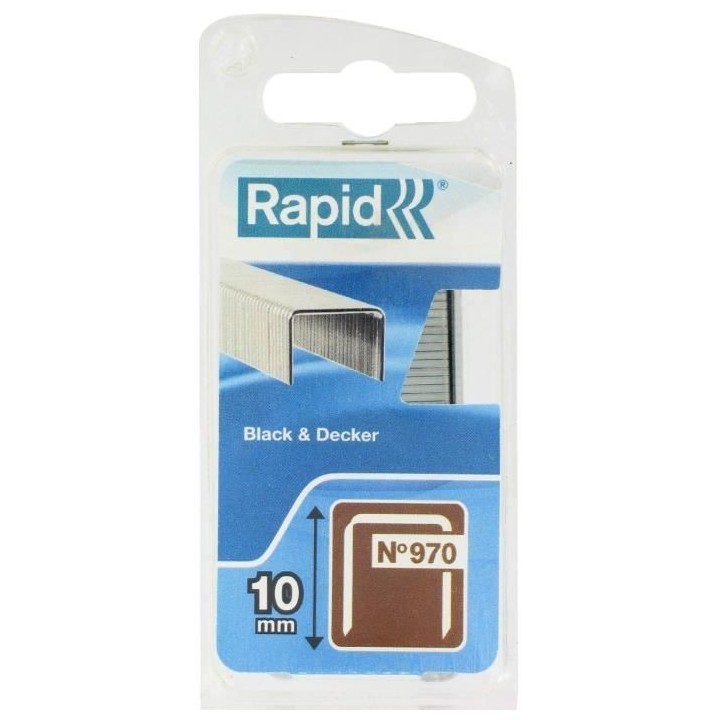 RAPID Agrafes galvanisées - Fil plat - N°970/10 mm