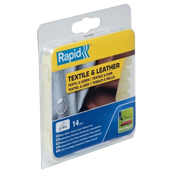 Rapid Bâtons de colle Textiles & Cuir 12 mm