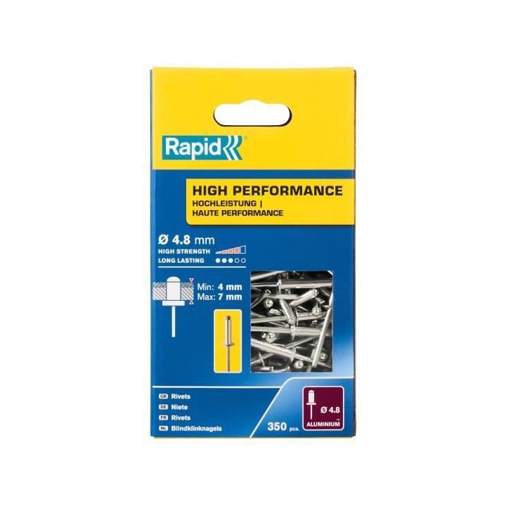 RAPID - Rivets - 4.8 x 10mm Alu ALU - Boite de 350