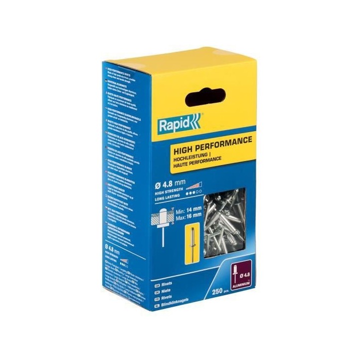 RAPID - Rivets - 4.8 x 20mm Alu ALU - Boite de 250