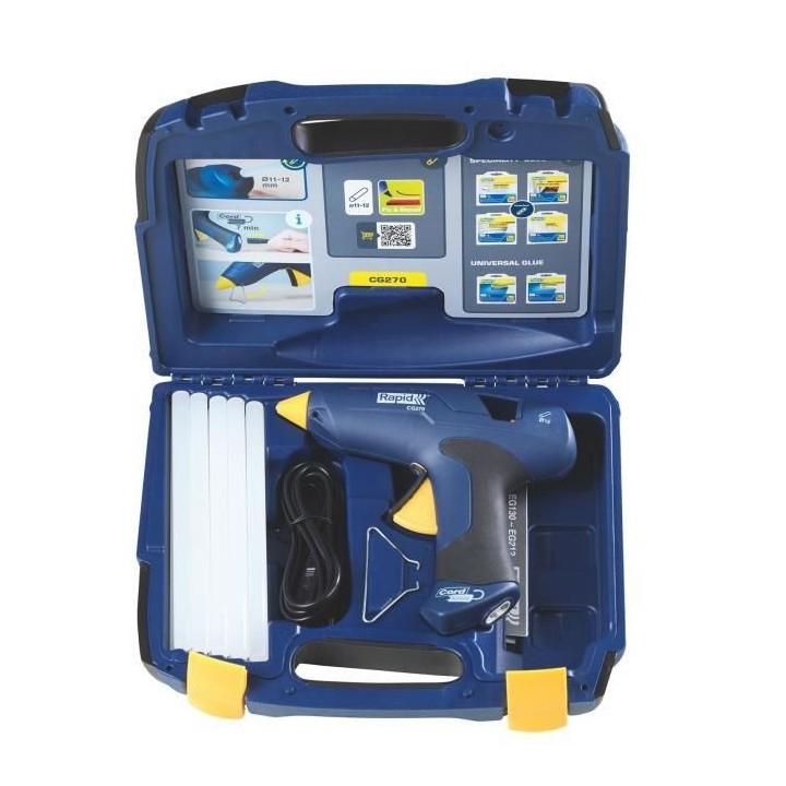 RAPID - Pistolet a colle CG270 - amovible Coffret + colle 10 sticks