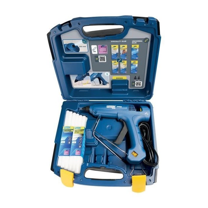 RAPID - Pistolet a colle EG320 - 1000g/h PRO Coffret + colle 24 sticks