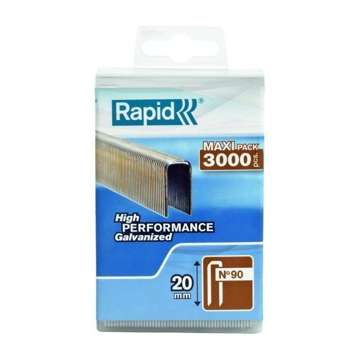 RAPID 3000 agrafes 90/20mm galvanisées