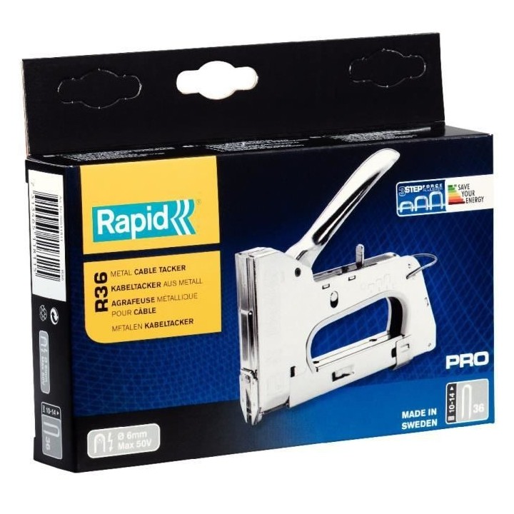 Agrafeuse manuelle PRO R36 câble 6 mm - RAPID - 20511811