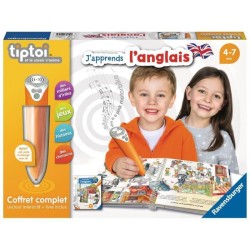 tiptoi - Coffret complet lecteur interactif + Livre J'apprends l'anglais - Ravensburger - Jeu électronique éducatif - Des 4 an