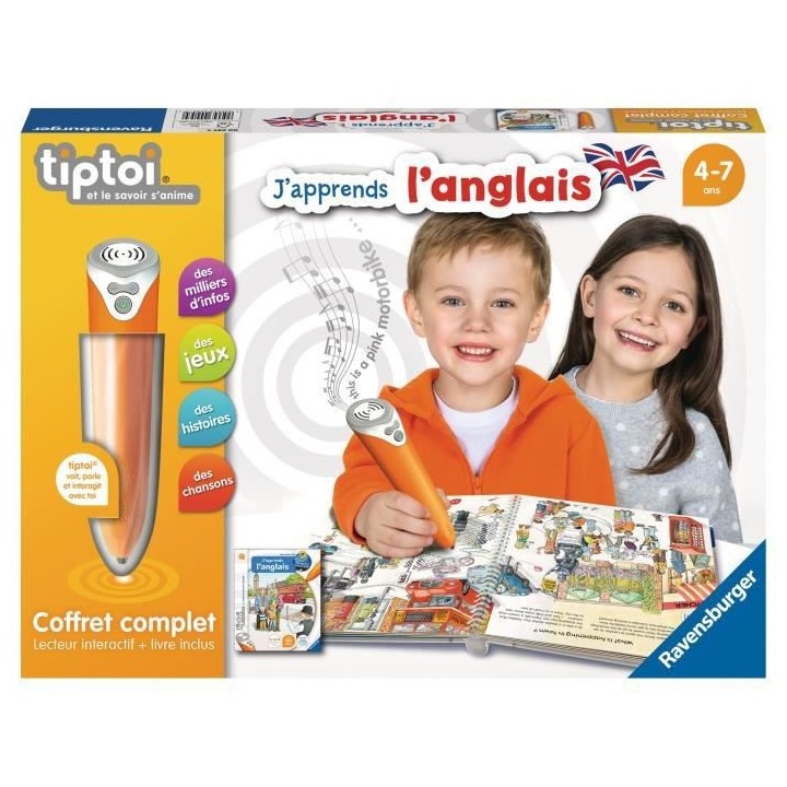 tiptoi - Coffret complet lecteur interactif + Livre J'apprends l'angla