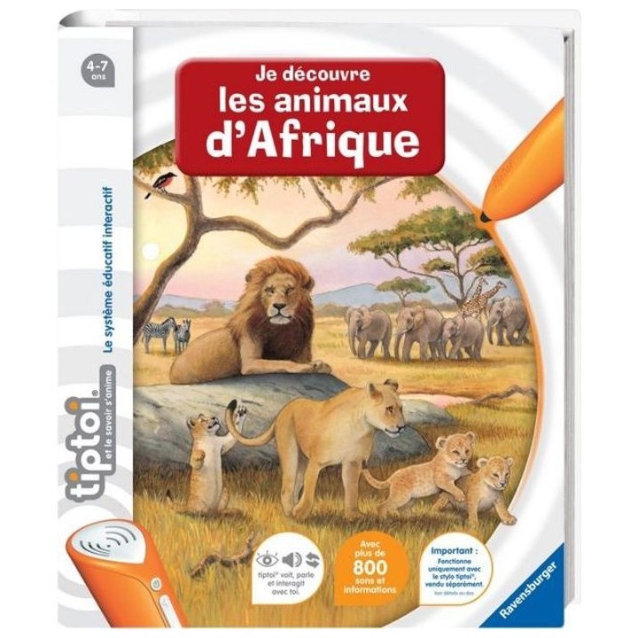 tiptoi - Je découvre les animaux d'Afrique - Ravensburger - Livre él