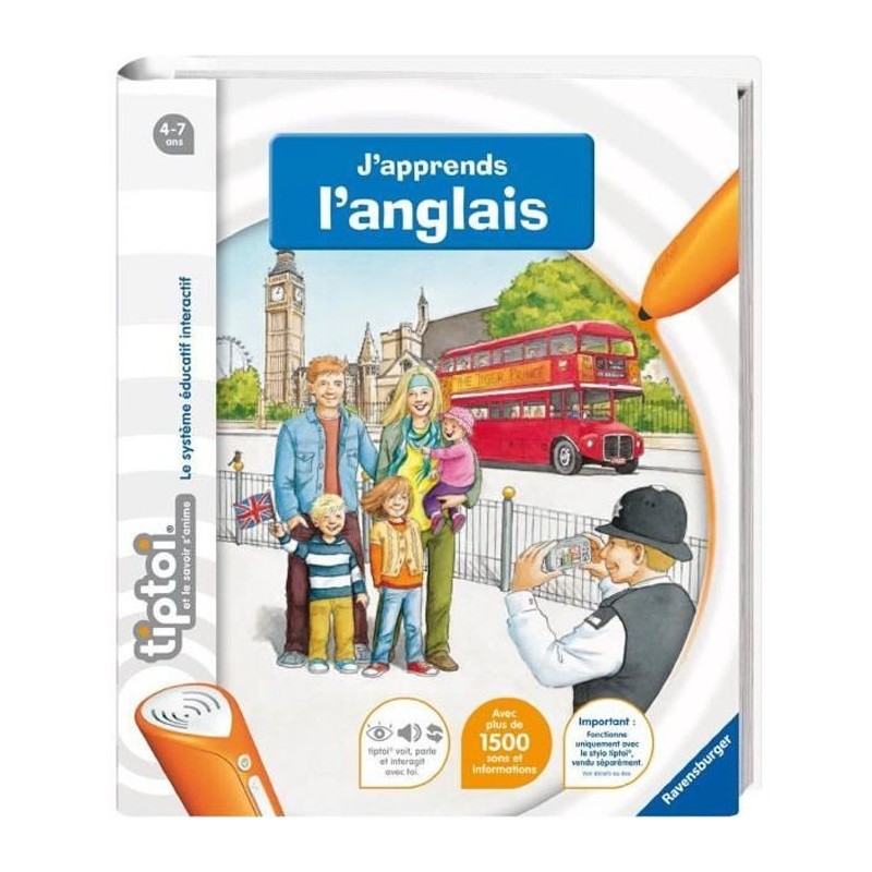 tiptoi - J'apprends l'anglais - Ravensburger - Livre électronique éducatif - Des 4 ans - en français