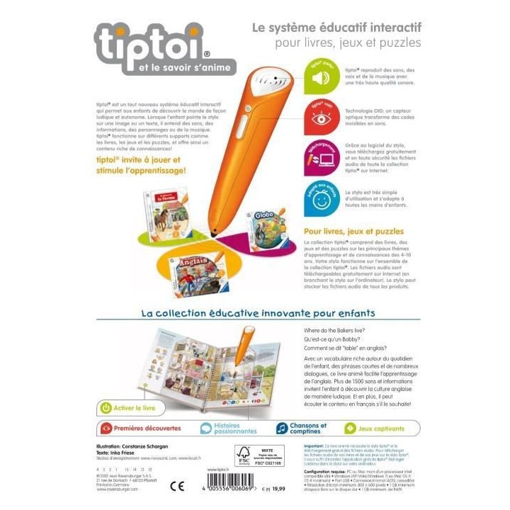 tiptoi - J'apprends l'anglais - Ravensburger - Livre électronique éd