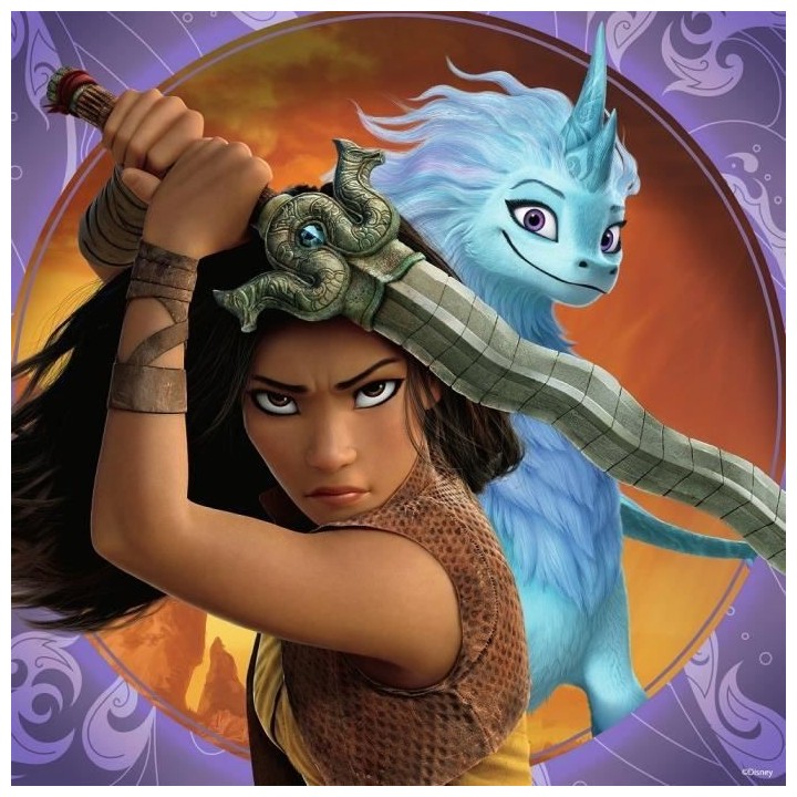 RAYA & LE DERNIER DRAGON Puzzles 3x49 pieces - Raya, courageuse - Rave