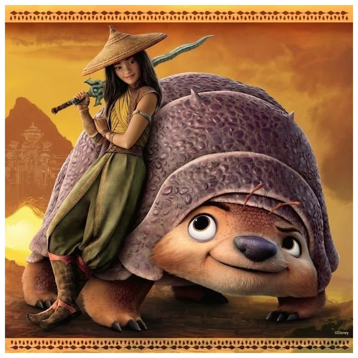 RAYA & LE DERNIER DRAGON Puzzles 3x49 pieces - Raya, courageuse - Rave