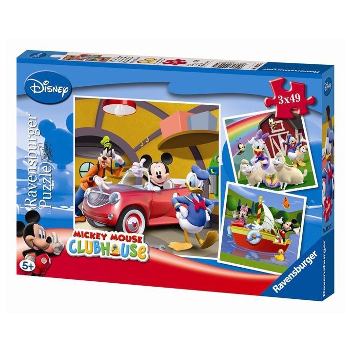 MICKEY MOUSE Puzzles 3x49 pieces - Tout le monde aime Mickey - Ravensb
