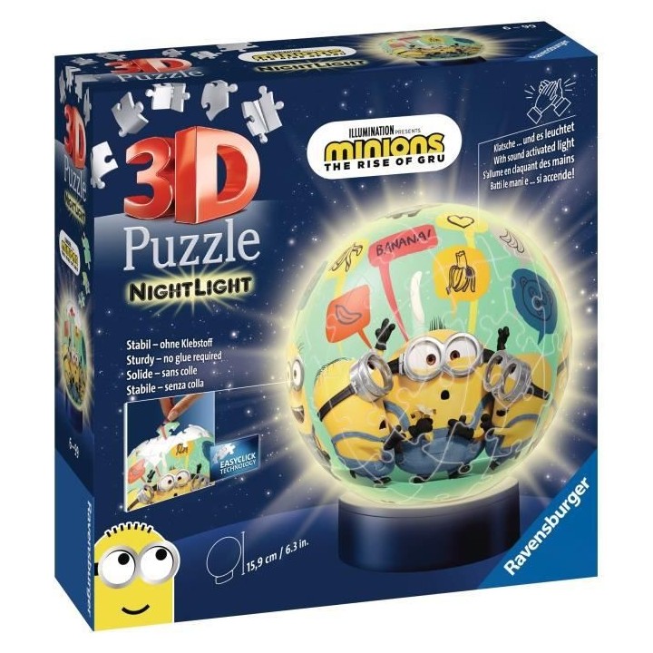 Puzzle 3D Ball 72 p illuminé - Minions 2