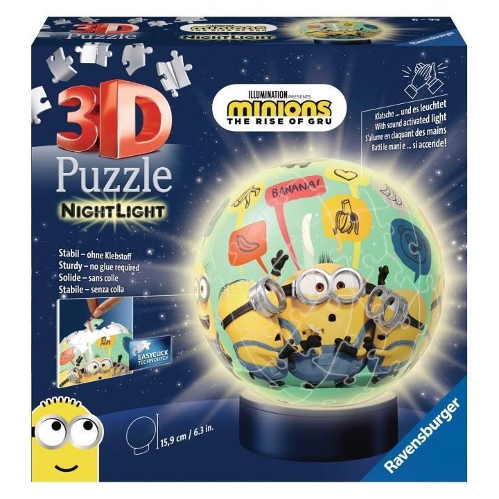 Puzzle 3D Ball 72 p illuminé - Minions 2