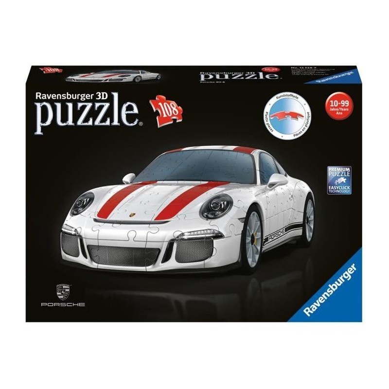 PORSCHE Puzzle 3D 911 R - Ravensburger - Véhicule 108 pieces - sans colle - Des 8 ans