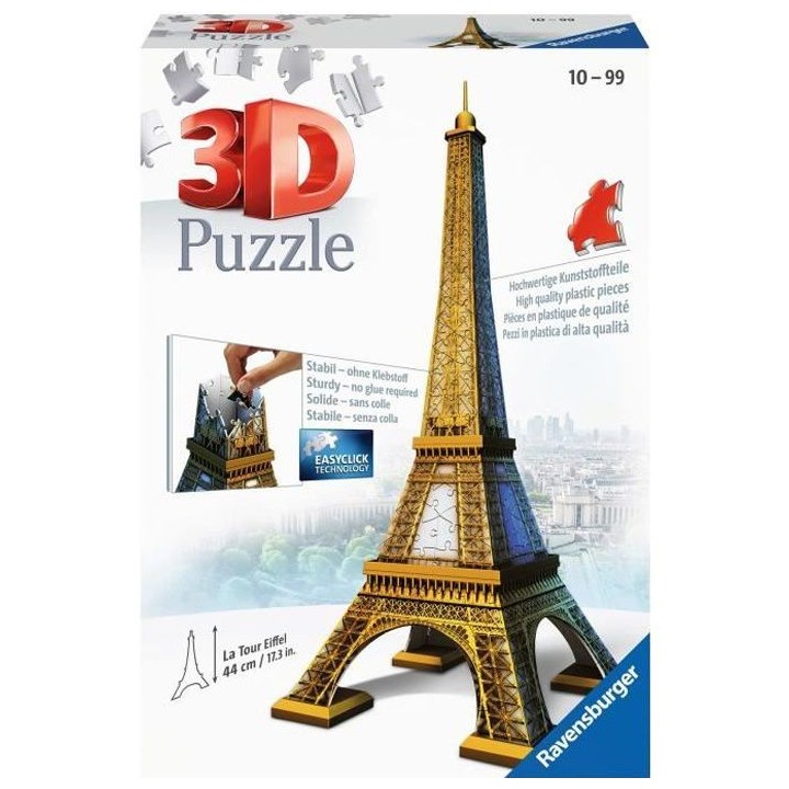 Puzzle 3D Tour Eiffel - Ravensburger - Monument 216 pieces - sans coll