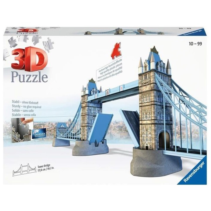 Puzzle 3D Tower Bridge - Ravensburger - Monument 216 pieces - sans col