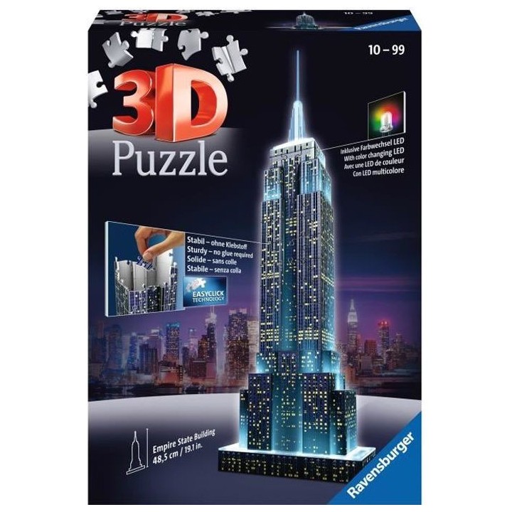Puzzle 3D Empire State Building illuminé - Ravensburger - Monument 21
