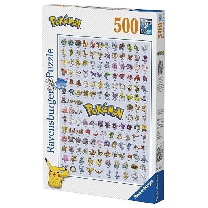POKÉMON Puzzle 500 pieces - Pokédex premiere génération - Ravensbu