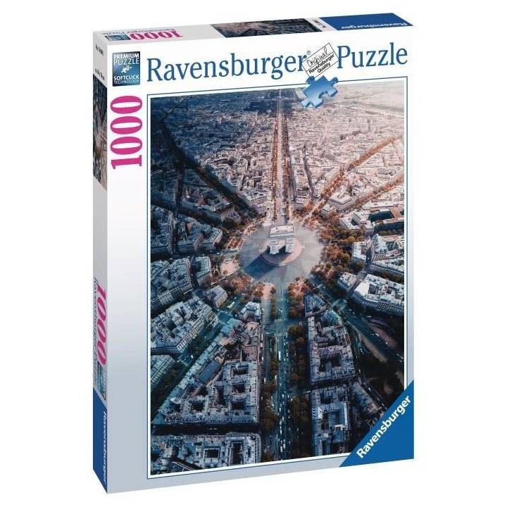 Puzzle 1000 pieces - Paris vue d'en haut - Ravensburger - Puzzle adult