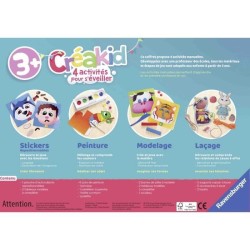 Créakid kit multi-activités - Ravensburger - Loisirs créatifs - Coffret 4 activités - Initiation création artistique - Des