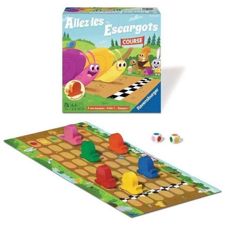 Allez les escargots - Ravensburger - Jeu desociété enfants - Jeu de