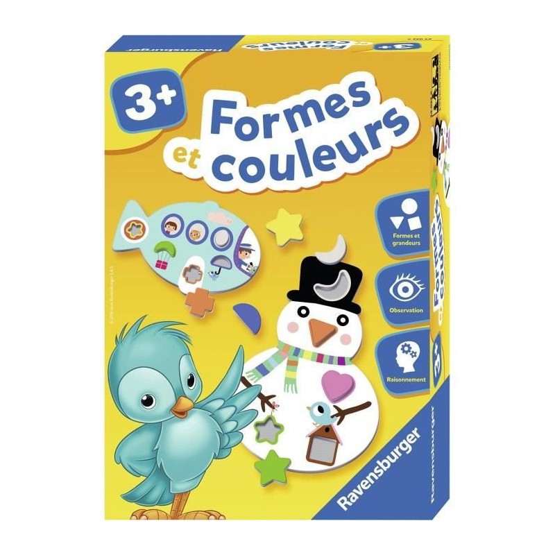 Formes et couleurs - Jeu éducatif - Apprentissage des formes et des grandeurs - Ravensburger - Des 3 ans