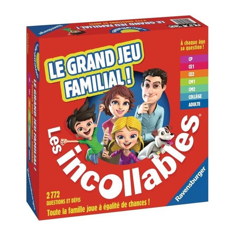 LES INCOLLABLES Le grand jeu familial - Ravensburger - Jeu de Quiz pour toute la famille - 7 niveaux de difficulté - Des 6 ans