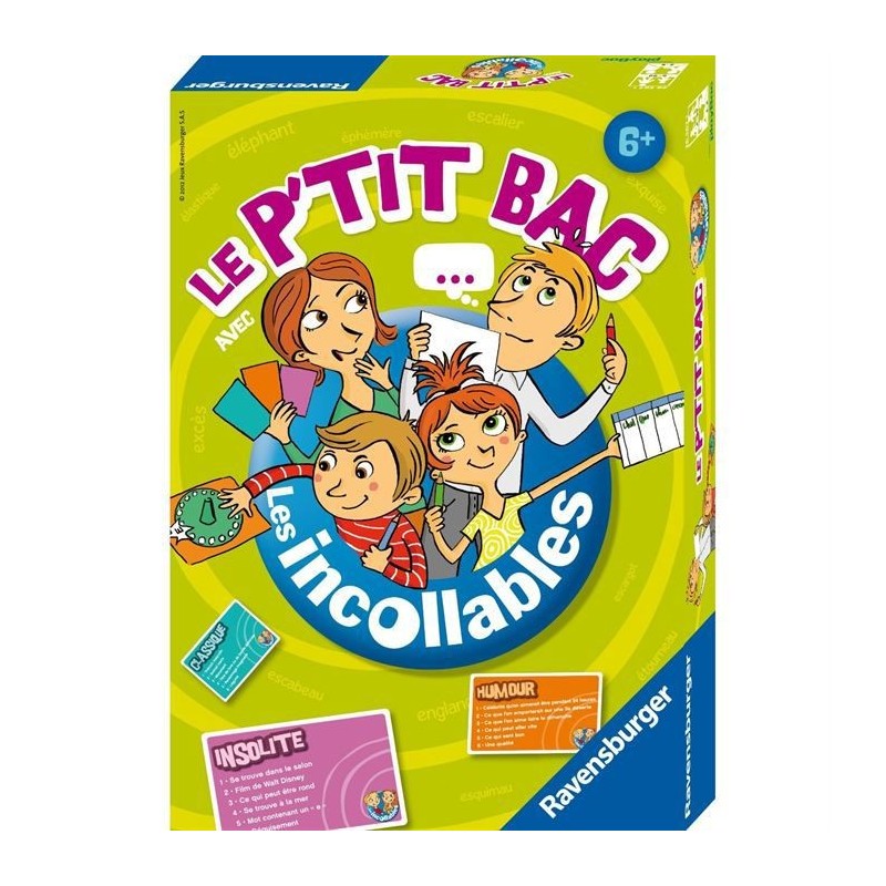 LES INCOLLABLES Le P'tit bac - Ravensburger - Jeu de société enfants - Petit Bac revisité, original et fun - Des 6 ans