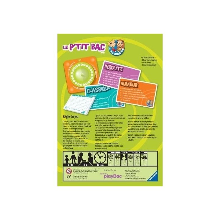 LES INCOLLABLES Le P'tit bac - Ravensburger - Jeu de société enfants