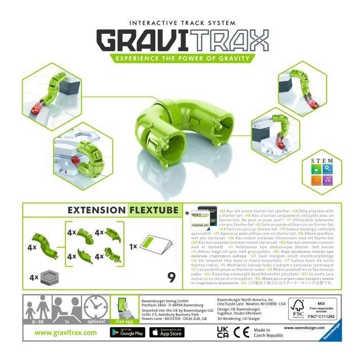 GraviTrax Bloc d'action FlexTube - Jeu de construction STEM - Circuit