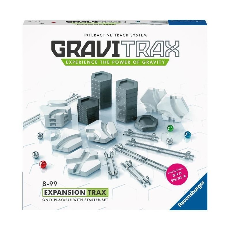 GraviTrax Set d'extension Rails - Jeu de construction STEM - Circuit de billes créatif - Ravensburger 44 pieces - des 8 ans