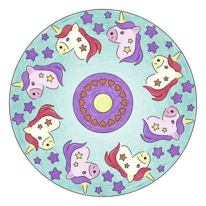 Mandala - format midi Licorne - Ravensburger - Loisirs créatifs - Des