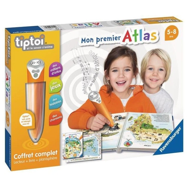 tiptoi - Coffret complet lecteur interactif + Livre Atlas - Ravensburg