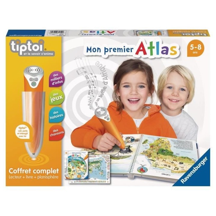 tiptoi - Coffret complet lecteur interactif + Livre Atlas - Ravensburg