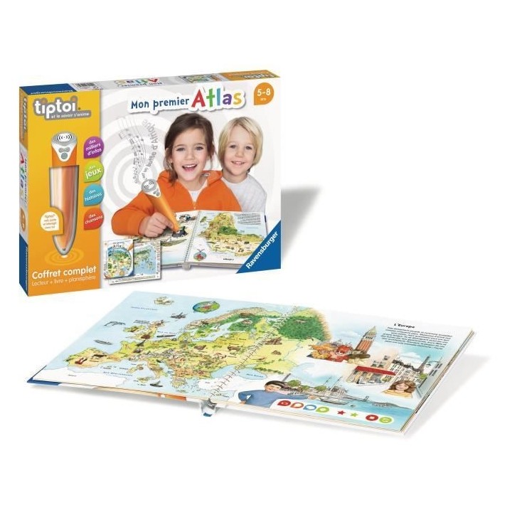 tiptoi - Coffret complet lecteur interactif + Livre Atlas - Ravensburg