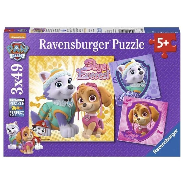 PAT' PATROUILLE Puzzles 3x49 pieces - Charmantes chiennes - Ravensburg