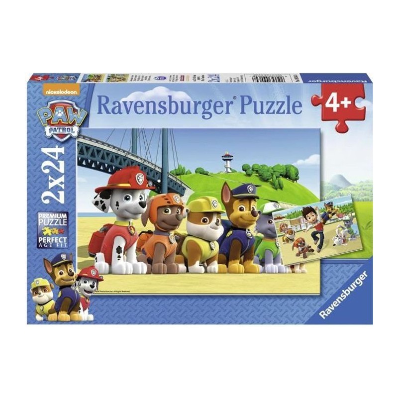 PAT' PATROUILLE Puzzles 2x24 pieces - Chiens héroiques - Ravensburger - Lot de puzzles enfant - Des 4 ans