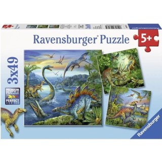 Puzzles 3x49 pieces - La fascination des dinosaures - Ravensburger - L