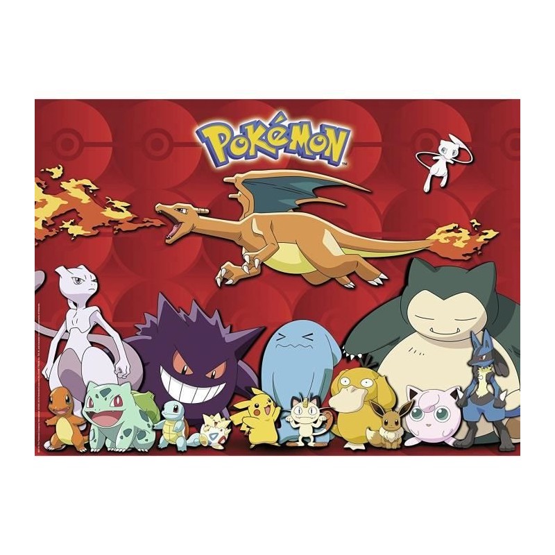 Puzzle 100 pieces XXL : Mes Pokémon préférés aille Unique Coloris Unique