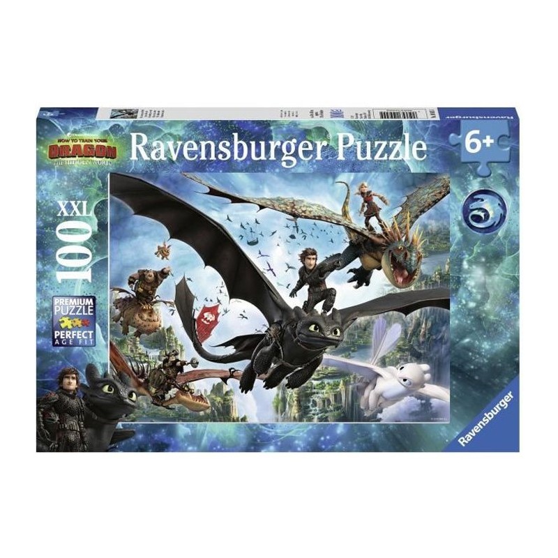 DRAGONS 3 Puzzle 100 pieces XXL - Le monde caché - Ravensburger - Puzzle Enfant - Des 6 ans